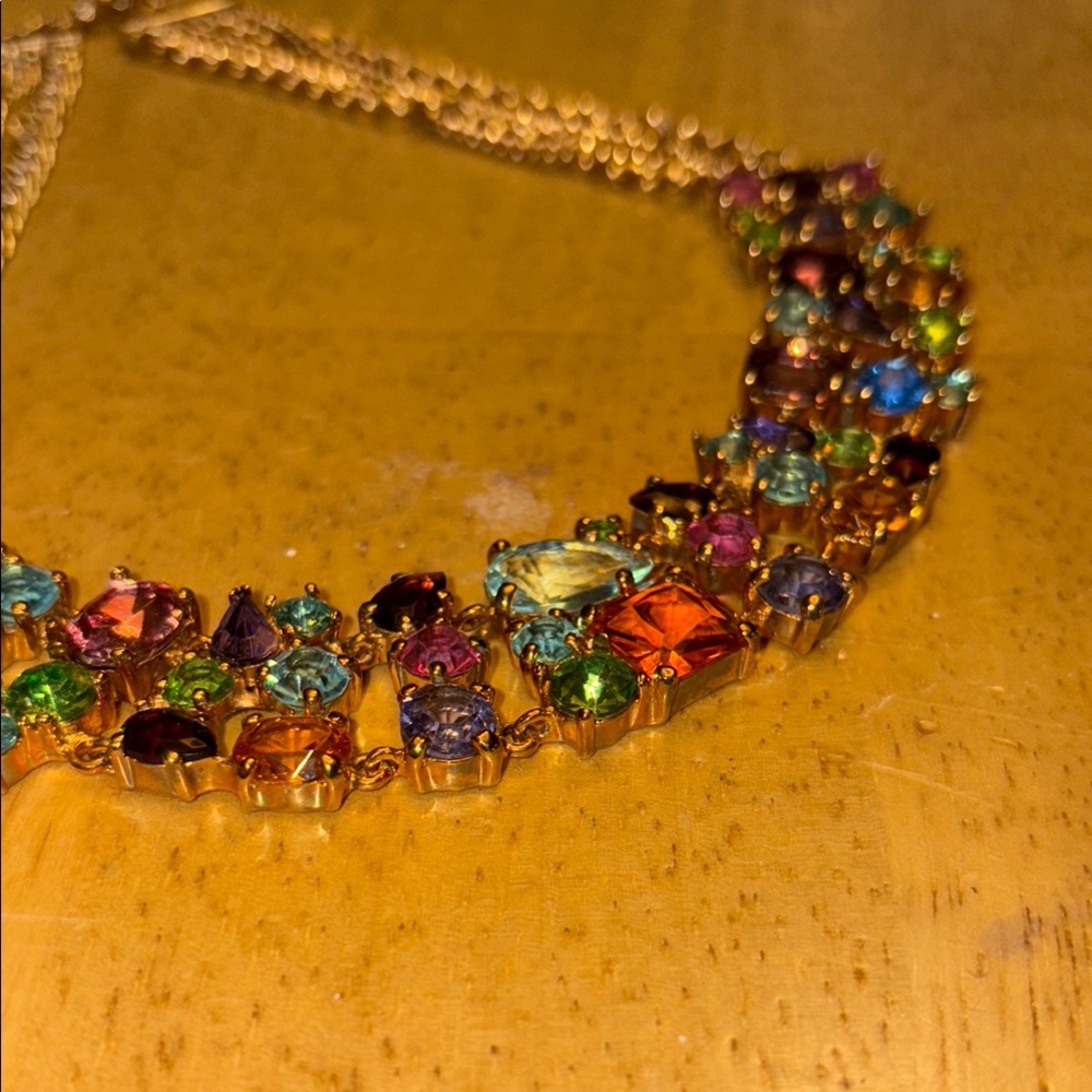 Multicolor Gemstone Statement Necklace - image 4